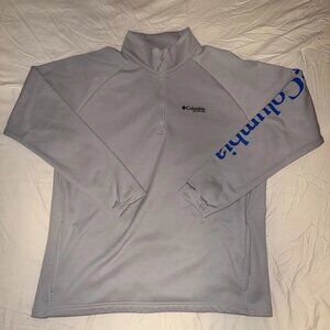 Columbia PFG 1/4 Zip Pullover XL Gray Performance Fishing Gear Omni-Shade Logo